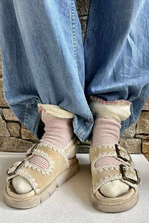 Laundry B Terry & Wool Luxury Socks Pinstripe Dusky Rose 